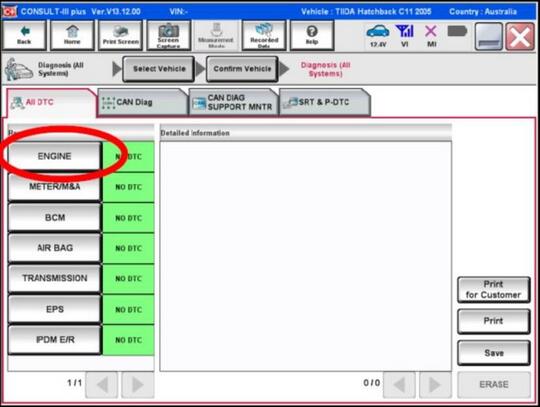 Nissan Consult 3 Plus Active Engine Cylinder Power Balance Test ...