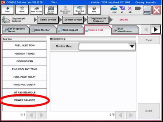 Nissan Consult 3 Plus Active Engine Cylinder Power Balance Test ...